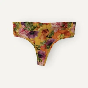 Lane Bryant Cacique Comfort Bliss Thong Panty 18/20 Yellow Gold Floral - Picture 1 of 1