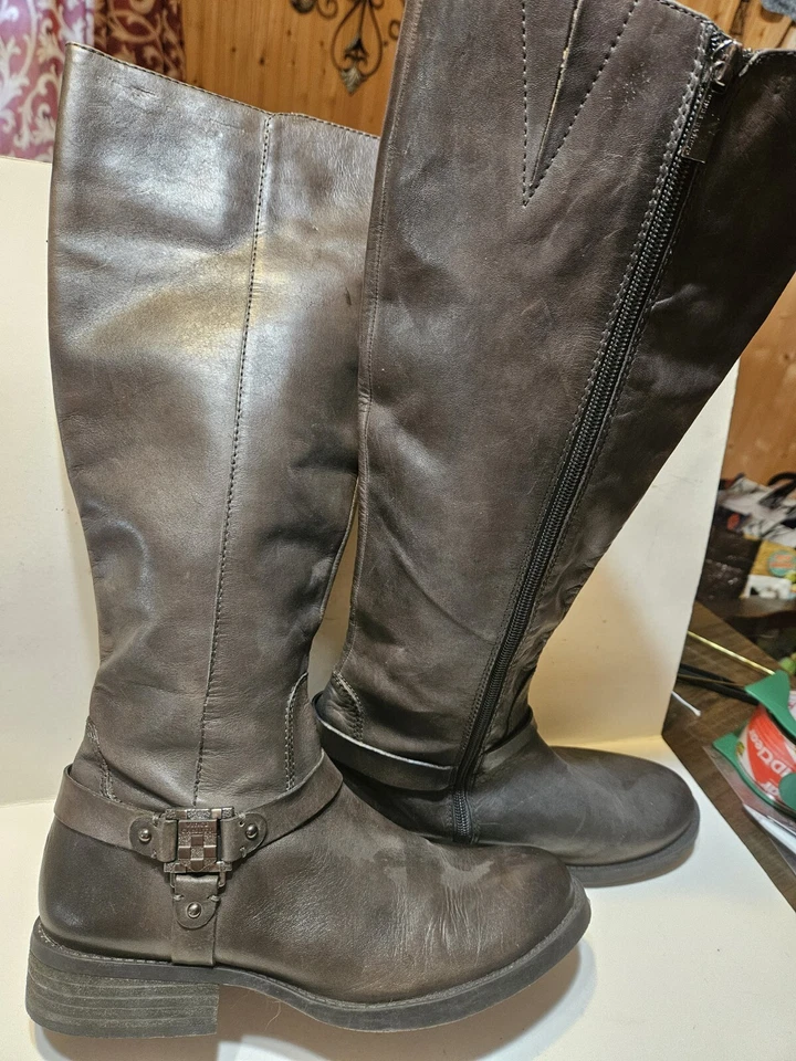 Botas Damas Talla 9 Montar Vince Camuto Altas Hasta la Rodilla Farren Marrón Cremallera 1025L☆ Foto 1 de 4
