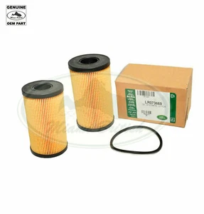 LAND ROVER OIL FILTER x2 EVOQUE SPORT RANGE DISCOVERY VELAR 2.0L LR073669 OEM - Picture 1 of 1