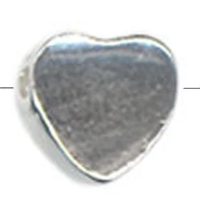 5 TINY SMALL STERLING SILVER HEART SPACER BEADS, HORIZONTAL HOLE, 5 MM - Picture 1 of 1