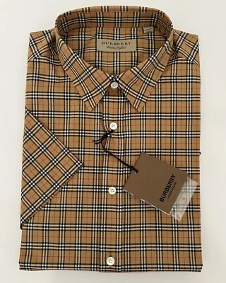 Camisa Burberry Edward Antigua Amarilla Cuadros IP Para Hombre Algodón Manga Corta L 8003852 Foto 1 de 4