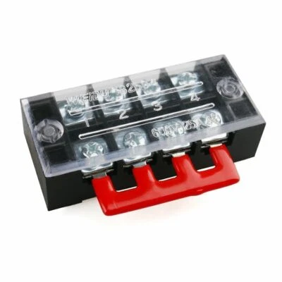 Dual Row 4 Position Screw Terminal Electric Barrier Strip Block 600V 25A 5 Sets - Image 1 of 4