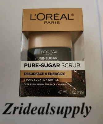 L'Oreal Paris Pure Sugar Scrub Resurface & Energize 3 Pure Sugars+Coffee 1.7 oz - Image 1 of 3