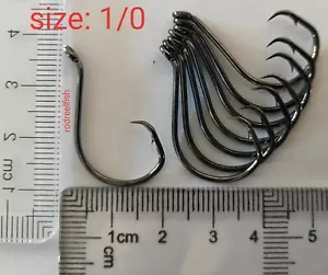 100x 1/0 Chemically sharpened octopus offset circle hooks - Picture 1 of 4