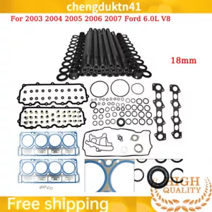 Powerstroke Diesel Head Stud Kit and Head Gasket For 2003-2007 Ford 6.0L V8 18mm - Bild 1 von 13