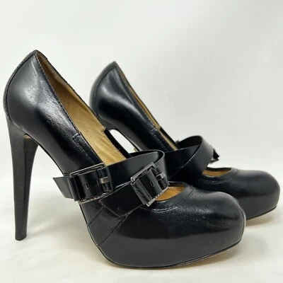 L.A.M.B. Черная кожа Mary Jane дизайнерские каблуки размер 8 1/2 M $325 - Изображение 1 из 4