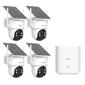 AOSU Security Cameras Outdoor Wireless, Solar-Powered 4 Cam-Kit - Picture 1 of 7