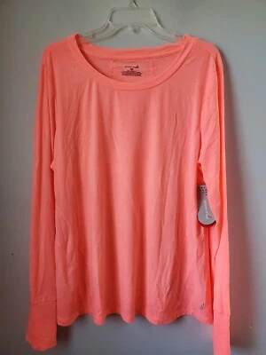 NWT Exertek Women's Lightweight  Coral Workout Top Size XL Long Sleeve - Image 1 of 4