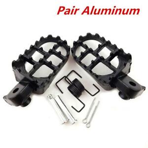  Motorcycle Foot Pegs Footrest Black Aluminum 8mm Bolt With Spring Hooks2PCS