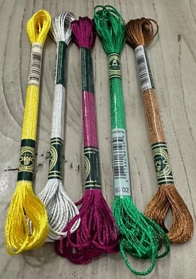 DMC Mouline Satin Embroidery Floss 5 Skeins Multiple Colors - Image 1 of 4