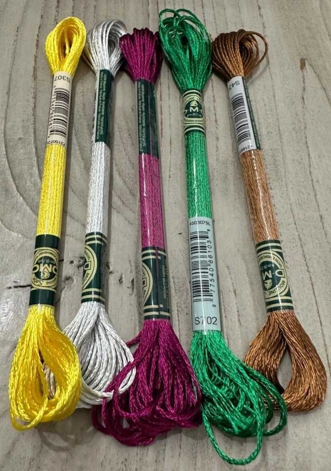 DMC Mouline Satin Embroidery Floss 5 Skeins Multiple Colors - Image 1 of 4
