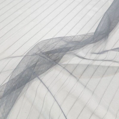 grauer Netz Stoff elastisch für Dessous Strumpfhose Gardine Vorhang Meterware - Bild 1 von 2