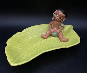 Orecchini Gilner Pottery Happy Cannibal nativi Pixie piatto elfo foglia di banana - Foto 1 di 13