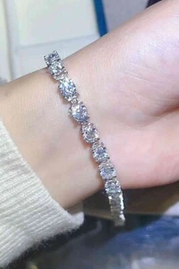 10 Carat Moissanite Platinum-Plated Bracelet - Bild 1 von 8