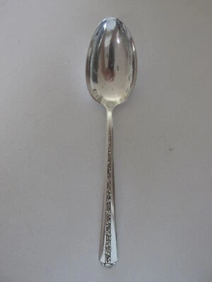 Cuchara grande para servir de plata de ley de toalla vintage... patrón "Rambler Rose" Foto 1 de 4