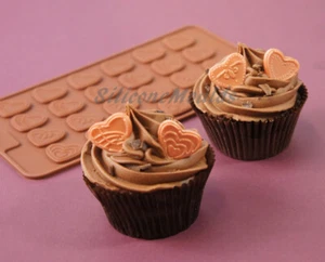 Mini Hearts Button Embellishing Silicone Mould Ideal for Flower Paste Chocolate - Picture 1 of 4