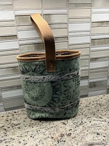 Green Myra Hair On Hide Double Wine Bottle Carrier Tote Bag NWOT - Picture 1 of 7