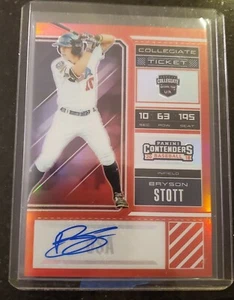 2018 Panini College Ticket Contenders Red Bryson Stott AUTO /100 - Picture 1 of 1