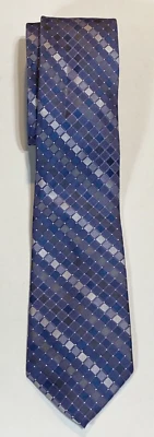 Corbata de diseñador Calvin Klein geométrica azul, plata, púrpura Foto 1 de 4
