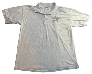 Houston Astros Short Sleeve Gray Polo Size Large Old Star Logo - Picture 1 of 4