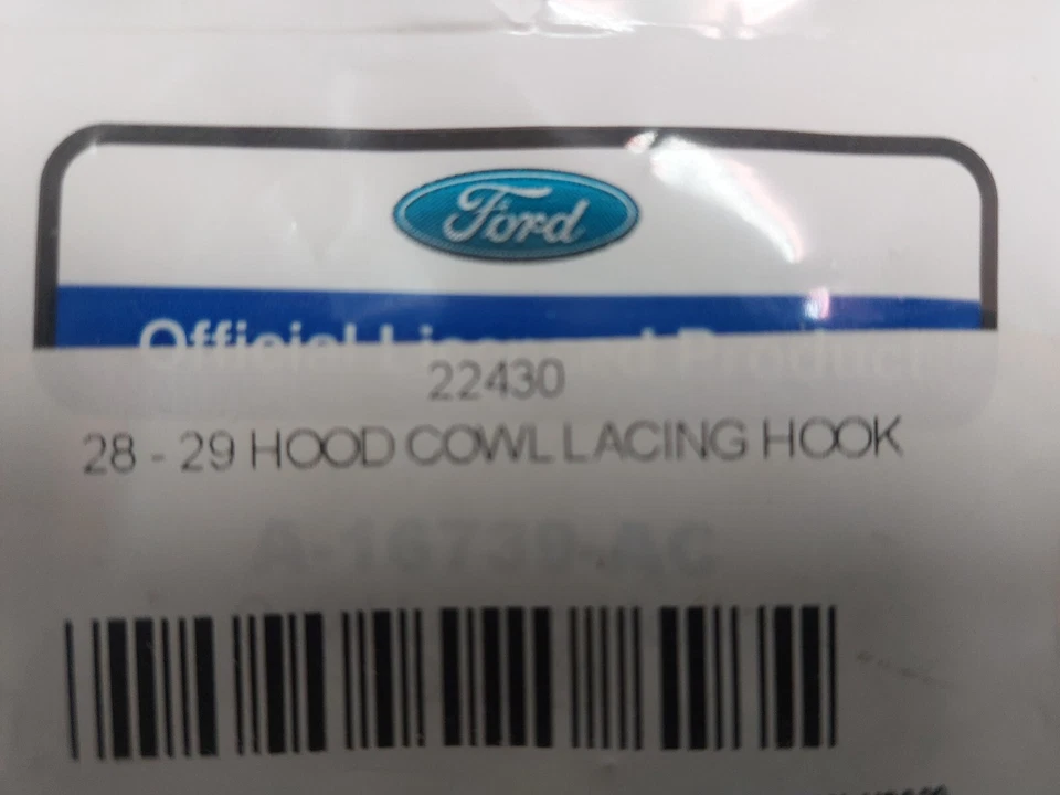 1928-29 Ford Model A Hood Cowl Lacing hook, 22430 - Image 1 of 3