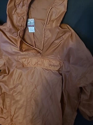 Rockport 100% нейлона с капюшоном ветровка пуловер 1/4 молнии винтажный размер XL синий - Изображение 1 из 4