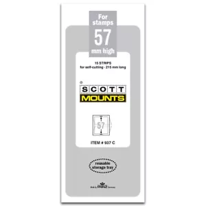 Tiras precortadas Showgard/Scott/Prinz 215 mm de largo soportes de estampilla 215x57 #937 transparentes - Imagen 1 de 2