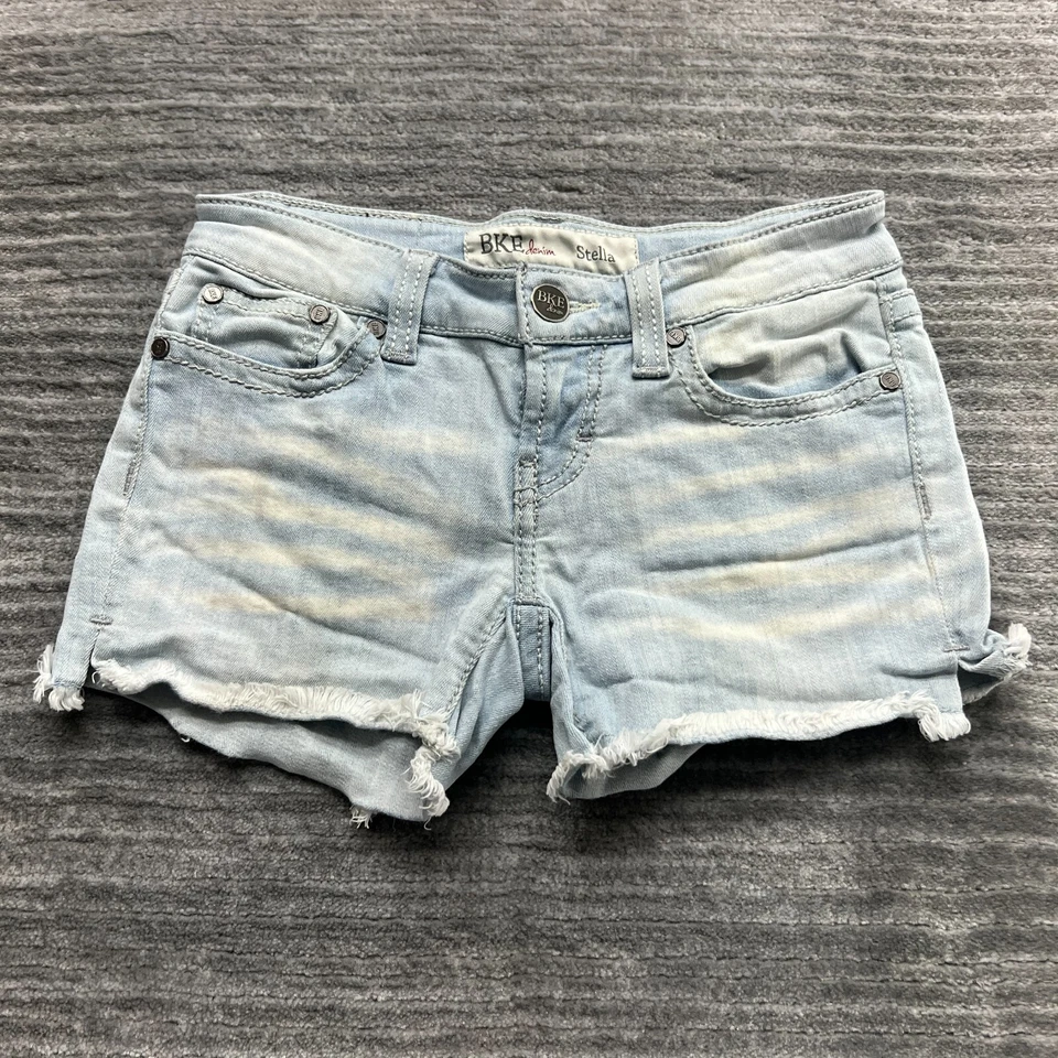 Pantalones Cortos de Jean BKE Talla 23 Para Mujer Stella Corte Medio Lavado Azul Denim Foto 1 de 4