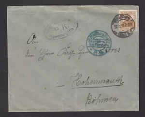 Germany 1917 WW1 Strassburg Army Corps censor tape + PK cachets x2 - Picture 1 of 2