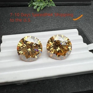 Rundschliff lose Moissanit 0,5-5ct Champagner VVS1 GRA zertifiziert für Schmuck - Bild 1 von 22