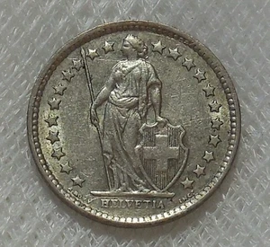 1964 B SCHWEIZ 1/2 FRANC SILBERMÜNZE VZ - Bild 1 von 2