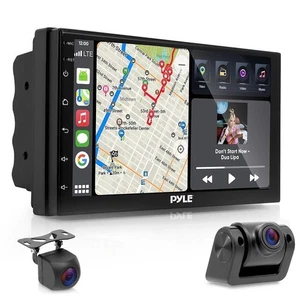 Pyle 7" Double DIN Car Stereo Receiver W/Bluetooth, WIFI/GPS/AM/FM, Touch Screen - Picture 1 of 7