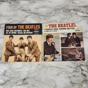 THE BEATLES “FOUR BY THE BEATLES” US 1964 CAPITOL EAP1-2121 45 RPM Lot 2 READ - Picture 1 of 24