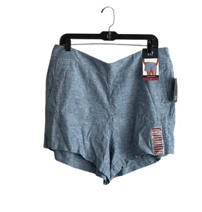 GAP Shorts Womens XL Linen Pull On Blue Lightweight Elastic Waist Casual New - Picture 1 of 7