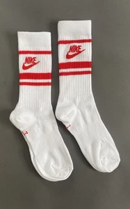 Nike Everyday Essential Red White Crew Cotton Socks Kids Junior Men Woman Gift - Picture 1 of 9