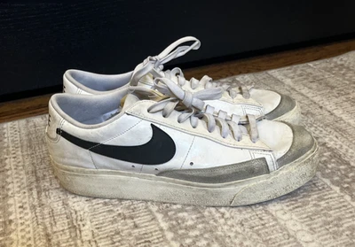 Nike Blazer Plataforma Bajo Blanco Negro Talla 10 Mujer Foto 1 de 4
