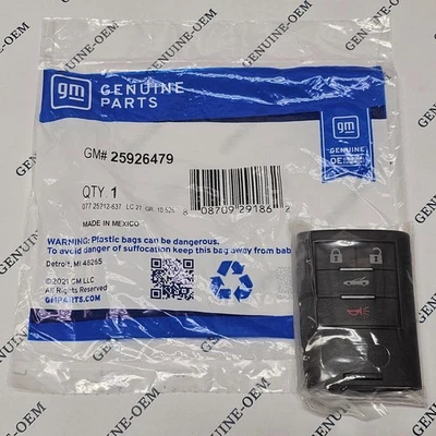 2008-2013 Chevrolet Corvette Driver 1 Keyless Remote Entry Key Fob 25926479 OEM - Image 1 of 3