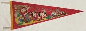 Banderín de recuerdo de fieltro vintage de California Walt Disney Productions Mickey - Imagen 1 de 6