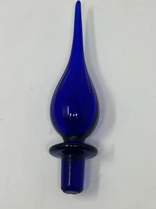 Vintage Glas Kobaltblau Empoli SwirlGenie Dekanter Flasche 6,5" Stopfen NUR - Bild 1 von 8