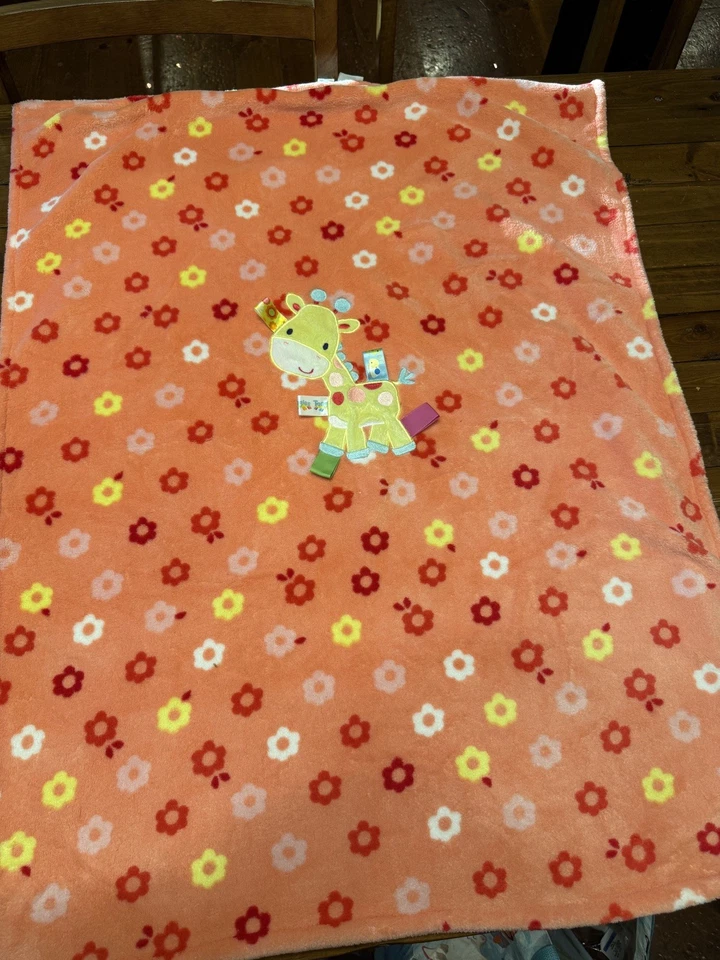 Taggies Blanket Giraffe Pink Floral Flowers Security Baby Lovey 2014 - Image 1 of 2