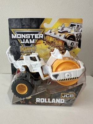 НОВЫЙ 2025 Monster Jam грязи отряд JCB ROLLAND серии 11 роликовый грузовик белый желтый - Изображение 1 из 4