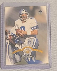 1997 Donruss Leaf QB Club NFL Trading Card #5 Troy Aikman Dallas Cowboys - Picture 1 of 2