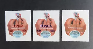 Tonga 1979 official Air Rowland Hill 10th ann Self Adhesives SGO190/3 MNH UM - Bild 1 von 1