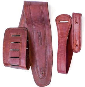 Genuine Leather Padded Guitar Strap 4" inch Wide Bass Straps Adjustable Length N - Picture 1 of 11