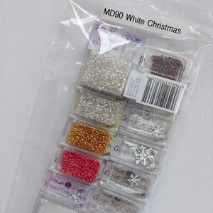 Mirabilia White Christmas Beaded Cross Stitch Embellishment Bead Pack MD90 - Picture 1 of 9