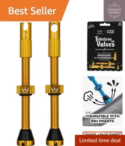 Chris King MK2 Tubeless Valves - Integrated Spoke Cap, Easy Installation, Gold - Picture 1 of 9