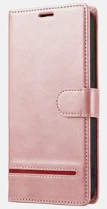 iPhone 13 Pro Leather Wallet Case With Magnetic Flip Cover Rose Golden For Women - Picture 1 of 6