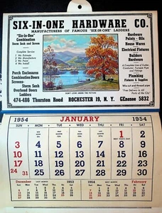 Six-in-One Hardware Company Rochester NY Calendar 1954 - Picture 1 of 1