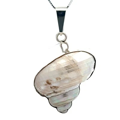 Colgante de plata de ley hecho a mano concha (1 3/8 x 2 1/8 pulgadas) Foto 1 de 4