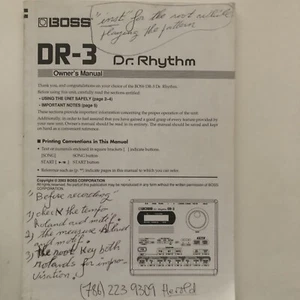 BOSS DR-3 Dr. Rhythm Owner's Manual - Picture 1 of 2